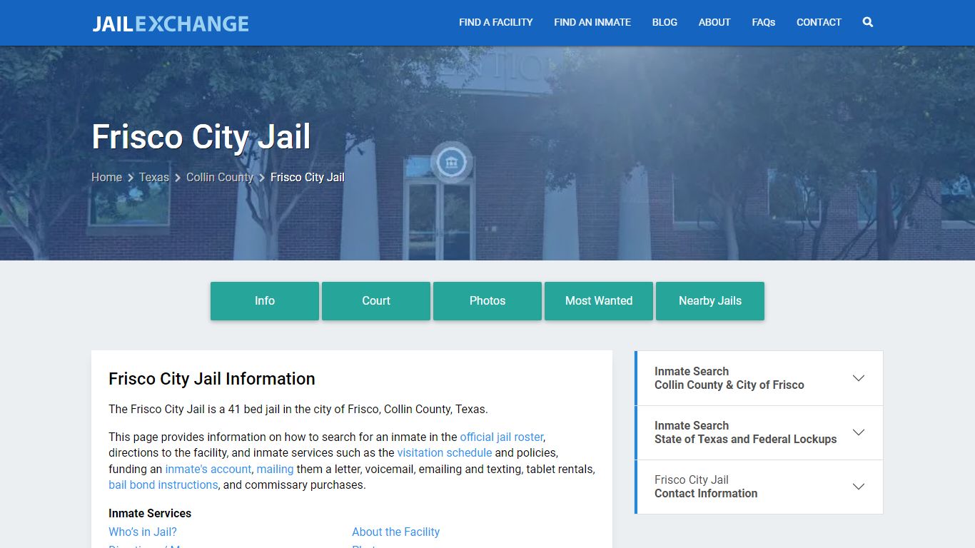 Frisco City Jail, TX Inmate Search, Information - Jail Exchange